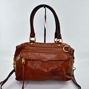 Rebecca Minkoff MAB Brown Leather Morning After Bag Crossbody Strap Casual Tote